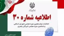 اطلاعیه شماره ۳۰ ستاد انتخابات کشور درمورد تصویر برداری رای‌دهندگان