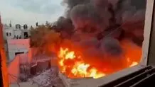 انبارهای غزه در آتش  سوخت 
