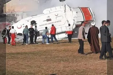 سقوط بالگرد وزیر ورزش