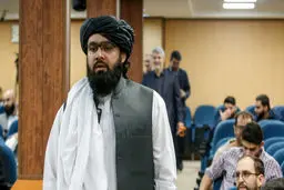 نماینده طالبان در همایشی که قالیباف هم در آن حضور داشت + عکس