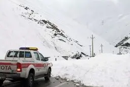بارش شدید برف در محور چالوس