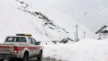 بارش شدید برف در محور چالوس