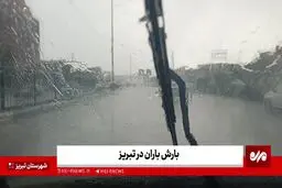 بارش شدید باران در تبریز+ ویدئو