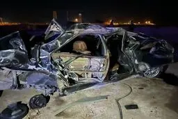 سقوط پژو از روی پل هوایی در زاهدان با 3 کشته
