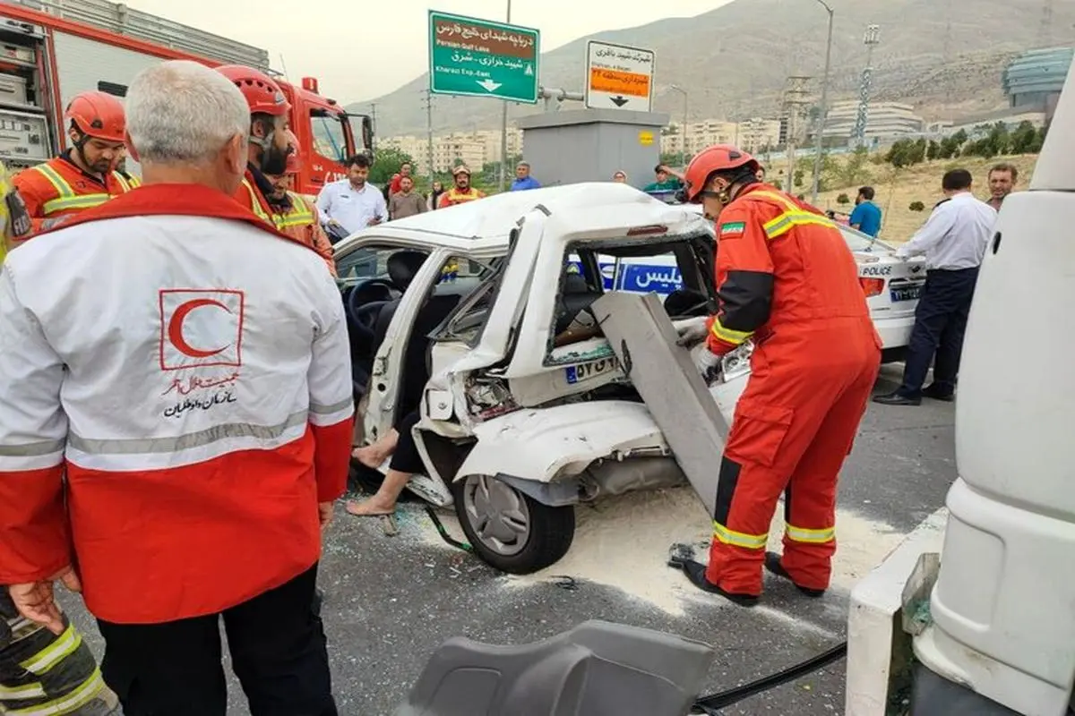 تصادف مرگبار در اتوبان خرازی تهران
