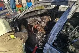 آتش سوزی ناگهانی پژو پرشیا در میدان آزادی