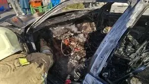 آتش سوزی ناگهانی پژو پرشیا در میدان آزادی