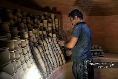 کارگاه سفالگری در شهر لالجین همدان