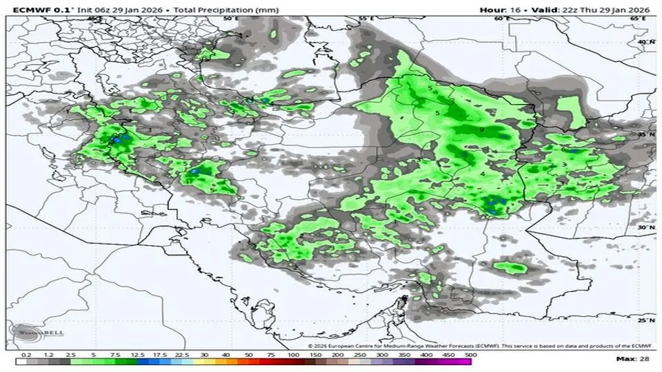 تشدید بارش برف و باران و سرما در این ۲۰ استان کشور تا پایان هفته