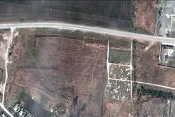 Satellite images show what appears to be a growing mass grave near Mariupol