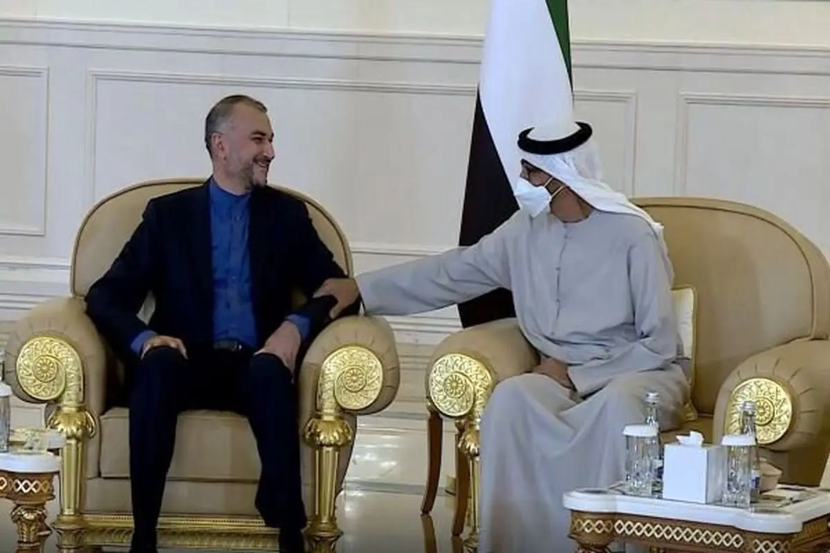 أمیر عبداللهیان لنظیره الاماراتي: الکیان الصهیوني یسبب الارهاب والتخریب في المنطقة