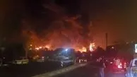 تصاویری از آتش‌سوزی در انبار نفت شهران بعد از حمله اسرائیل + ویدئو