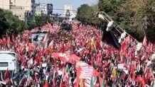 شعار علیه رئیس‌جمهور آمریکا در مراسم تشییع رهبر شهید / «توافق نمی‌خوایم، سر ترامپ رو می‌خوایم» 