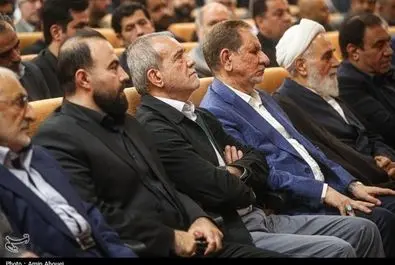 پزشکیان، جهانگیری و ناطق نوری در مراسم ختم سردار محمد ربیعی