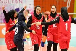 فوز منتخب فتیات ایران لکرة الطائرة على کازاخستان