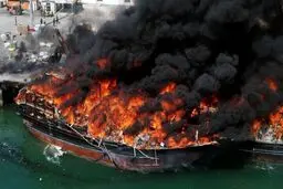 حملات آمریکا به جاسک ۳ هزارمیلیارد خسارت به جا گذاشت / خسارت  ۲ مرکز تکثیر میگو و آتش گرفتن ۱۰۰ لنج 