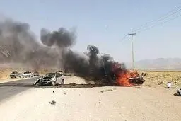 سوختن ۶ نفر در آتش سوزی پژو پارس

