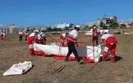 توزیع چادر جهت اسکان در روستاهای کانون زلزله هرمزگان