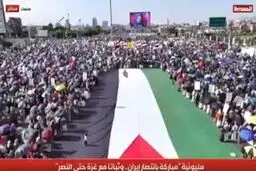 تظاهرات یمنی‌ها در ۵۰۰ میدان  در حمایت از غزه و ایران