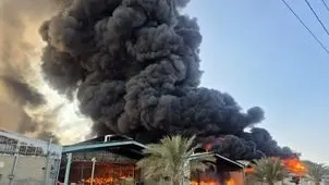 حریق گسترده چند کارخانه در شهرک صنعتی ۲ یزد + عکس

