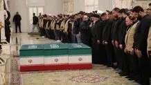 طواف پیکرهای خانواده رهبر شهید در  حرم امام حسین + عکس