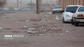 لحظه ورود طوفان امروز سه‌شنبه ۹ دی به یزد + تصاویر