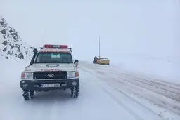 انسداد محور پونل به خلخال به دلیل بارش برف