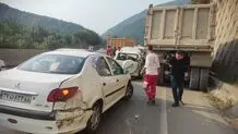 تصادف زنجیره ای ۸ خودرو در سوادکوه