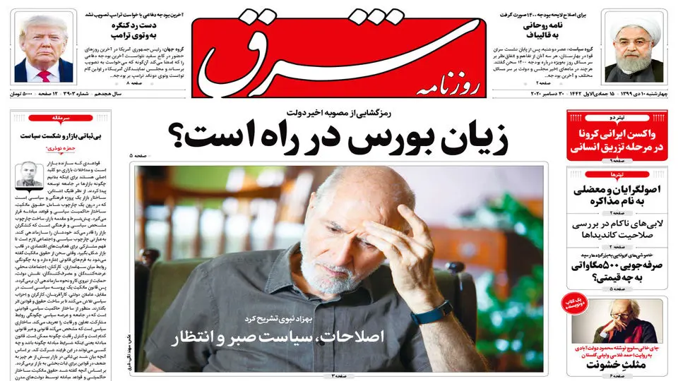 چهارشنبه 10 دی 1399 | شماره 3903