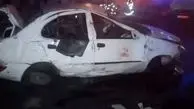 پرت شدن راننده تیبا به بیرون در بزرگراه چمران
