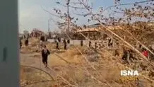 هواداران از روی فنس‌ها در حال ورود به ورزشگاه هستند + ویدیو