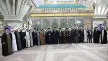 دیدار اعضای مجمع روحانیون مبارز و مجمع محققین و مدرسین حوزه علمیه قم در حرم امام