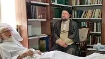 عیادت آیت‌الله اعرافی از آیت‌الله نوری‌همدانی + عکس
