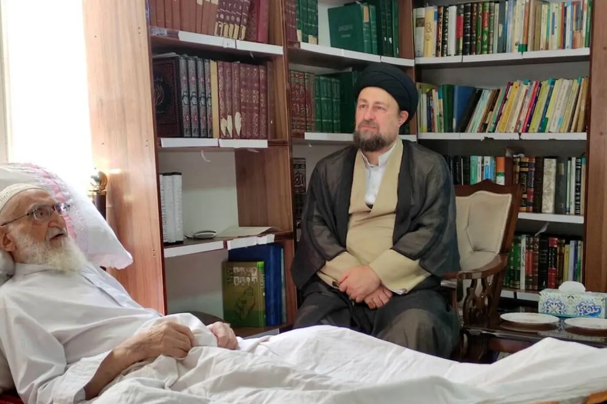 عیادت سیدحسن خمینی از آیت الله نوری همدانی