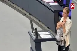 سخنرانی نماینده زن پارلمان آلمان به همراه نوزادش در صحن علنی تاریخ‌ساز شد+ ویدئو