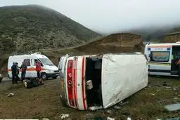 واژگونی مینی‌بوس حامل دانش‌آموزان در محور پاتاوه به دهدشت/ مصدومیت ۱۴ نفر