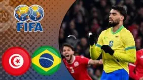 خلاصه بازی برزیل مقابل تونس را ببینید + ویدئو