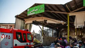 تصاویری از سقوط بالگرد ارتش بر بازار میوه و تره‌بار «درچه» اصفهان 