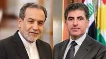 تماس تلفنی عراقچی و نیچیروان بارزانی / اقلیم کردستان همچون همیشه به عنوان عنصر آرامش و ثبات در منطقه باقی می‌ماند