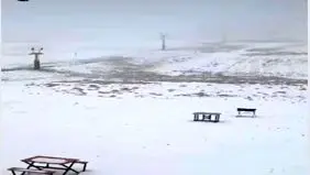 بارش برف در ارتفاعات تهران + ویدئو