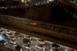 ترافیک سنگین اتوبان چمران در شب یلدا+ ویدئو