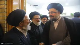 نوه امام خمینی در مراسم بزرگداشت آیت‌الله شبیری زنجانی + عکس