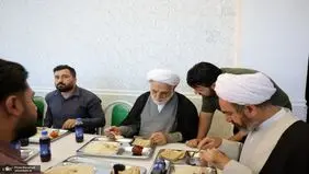 ناهار اژه ای رئیس قوه قضاییه در کنار دانشجویان + عکس ها

