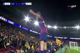 گل چهارم بارسلونا به نیوکاسل+ ویدئو