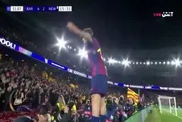 گل چهارم بارسلونا به نیوکاسل+ ویدئو