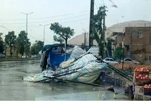 خسارت باران شدید تابستانی به شهرستانی در فارس