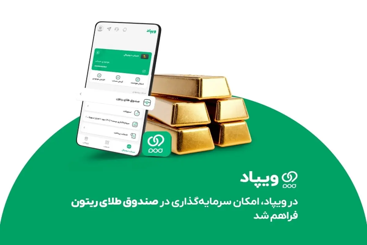 در ویپاد، امکان سرمایه‌گذاری در صندوق طلای ریتون فراهم شد