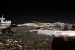 طوفان سهمگین در چابهار/ ۱۰ لنج ماهیگیری غرق شد