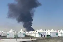 وقوع آتش‌سوزی در نزدیکی کمپ استقرار هواداران جام جهانی