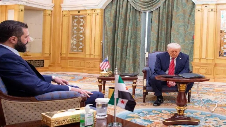 دیدار کوتاه دونالد ترامپ و جولانی+ ویدئو